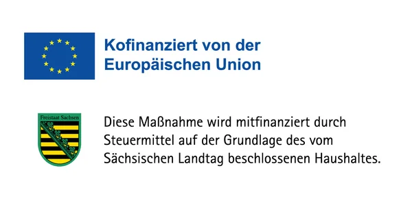 Förderlogos EU und Land Sachsen